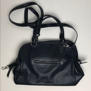 Longchamp Black leather tote with Shoulder Strap